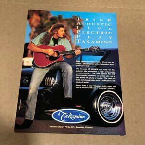 John Jorgenson of the Hellecasters - Takamine Guitars - 1995 Print Advertisement